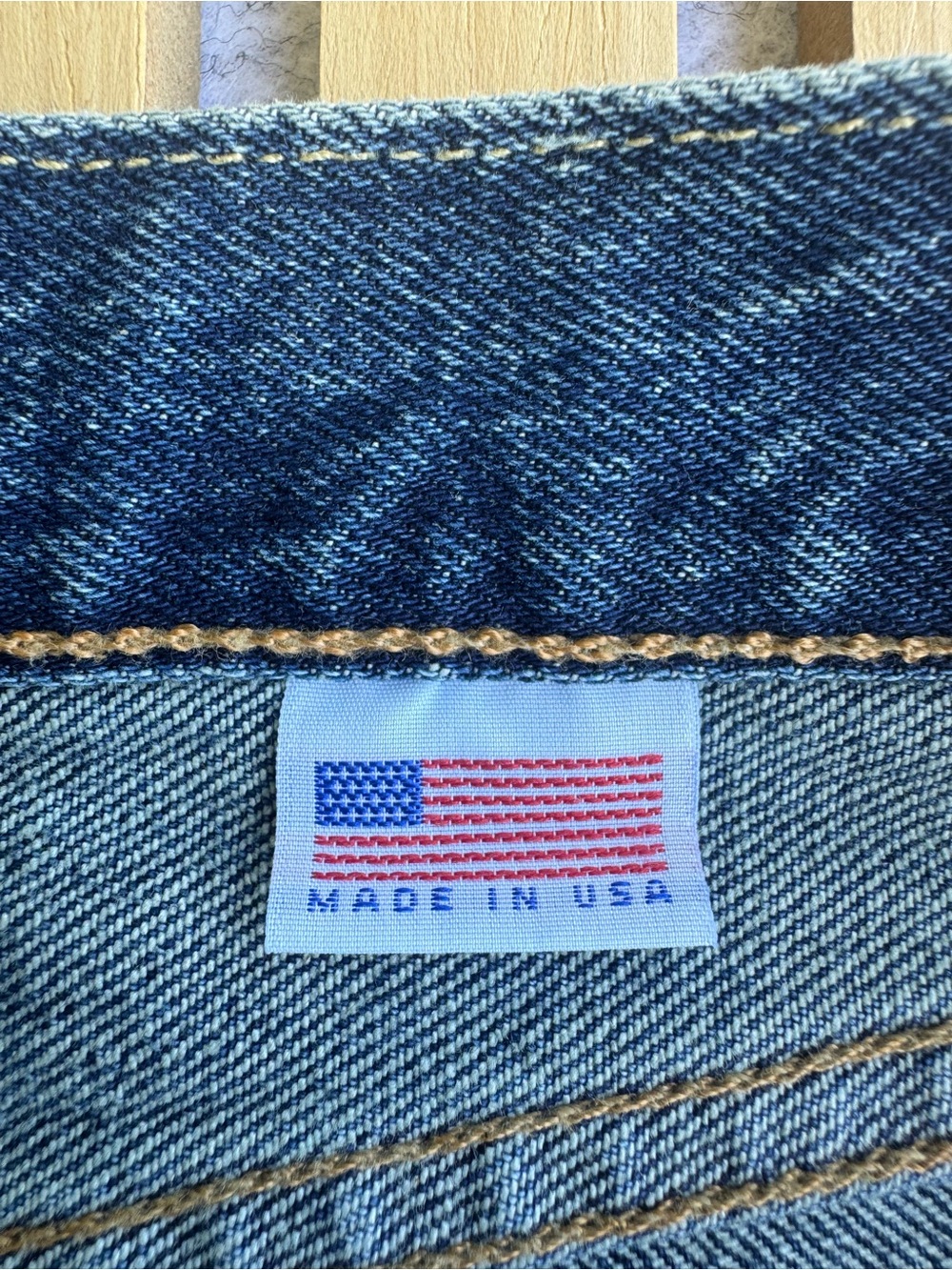 Levi's Blue Rolled Cuff Denim Shorts - Picture 3 of 4